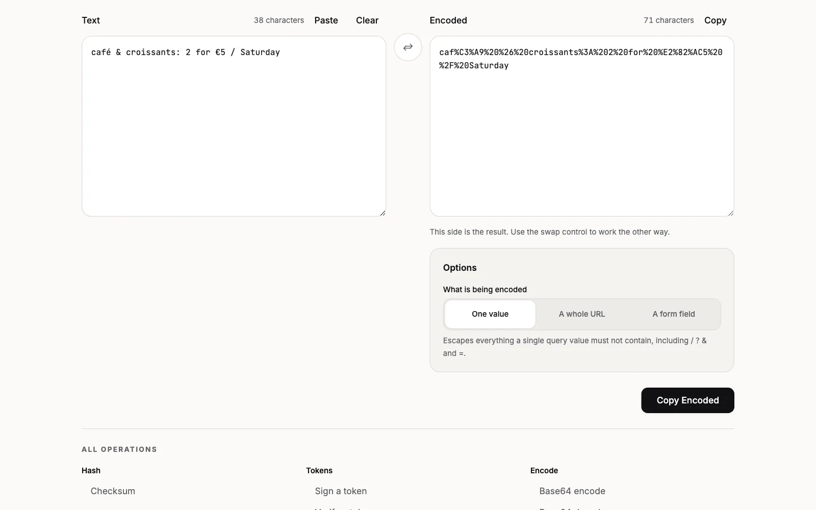 A search phrase with spaces and symbols percent-encoded for use as one URL query value
